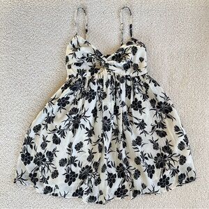 Forever 21 Black and White Floral Mini Dress resort wear and summer